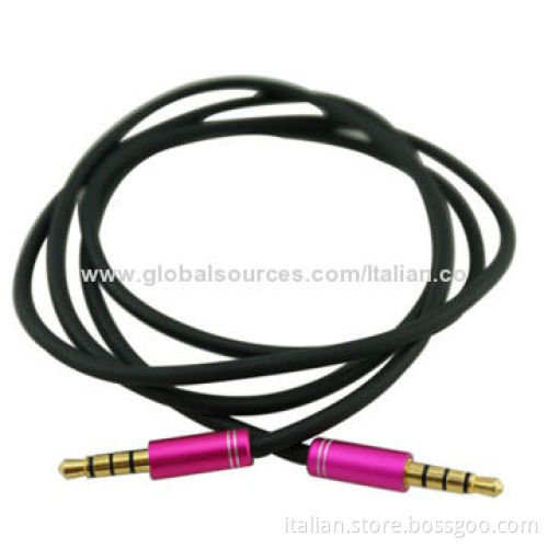 High End Metal Shell 3.5mm Audio/Video Aux Cable for iPhone/Mobile PhonesNew
